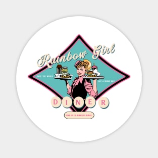 Rainbow Girl Diner Magnet